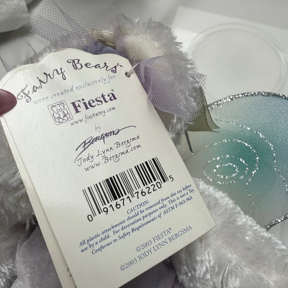 Fiesta Fairy Bears‎ Gabriella Plush Jody Lynn Bergsma White Lavender Wings 2003